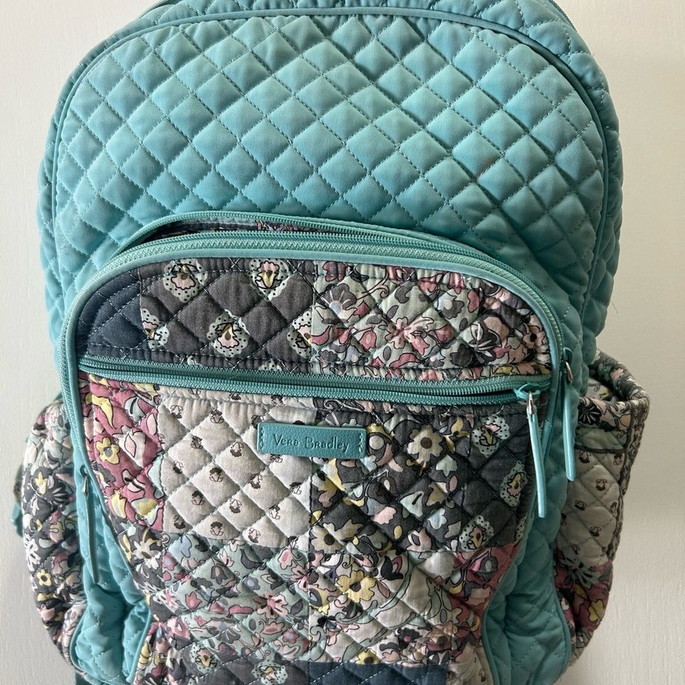 Vera Bradley Blue and Multicolor Quilted Backpack
